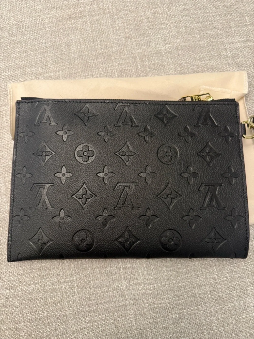 Louis Vuitton Black and Gold Zip Clutch Wristlet - Picture 4 of 7